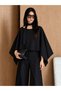 Women's Black Tok Fabric Scarf Detailed Asymmetrical Cut Cape Blouse