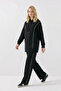 1051 Suit with Glitter Thread Detail on the Sides and Pants, Black - 4