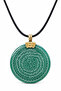 Green Agate Stone Natural Stone Pendant with Hakkani Seal and Na'L-I Şerif Prayer, Double Sided, Unisex, Handmade, 40 mm