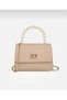 Women's Hand and Shoulder Bag with Thin Handle, Chain Strap and Lock Cover