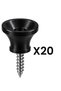 Pm1-20X Black Plastic Guitar Strap Pin Screw-On Shoulder Strap Connection Attachment 20 Pcs - 2