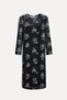 Women's Black Printed Midi Dress