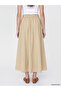 Alita City Lcw Modest Brown Gabardine Plain Long Women's Skirt with a Difference - 4