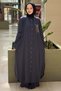 Beaded Embroidered Sleeves Long Shirt Trouser Set - 2