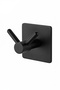 Adhesive Stainless Brass Matte Black Double Robe Holder Towel Holder Bathroom Hanger - 4