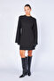 Padded Crew Neck Long Sleeve Mini Dress |   Mkw2811496-1 - 3
