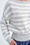 Boat Neck Striped Knit Sweater K3525 - 3