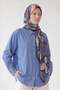 Mosaic Pattern Olera Shawl Navy Blue - 2