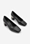 Women's Blunt Toe Thick Heeled Classic Shoes Zeylor Black - 5