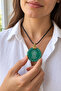 Green Agate Stone Natural Stone Pendant with Hakkani Seal and Na'L-I Şerif Prayer, Double Sided, Unisex, Handmade, 40 mm - 3