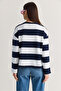 Women's Oversize Striped New York Printed Sweatshirt Mb9575 60286590 - 6