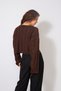 Hairbraided Crewneck Short Knit Sweater Brown - 4