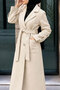Torba Pocketed Shoulder Pad Detailed Cashmere Coat Tsd260314 Beige - 4