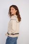 Italian Flowered Jacquard Knitwear Sweater Stone - 3