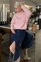 Pink High-Necked Women's Knitwear Sweater Sh401 - 3