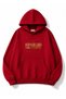 Spread Text Printed Oversize Sweatshirt with Kangaroo Pockets