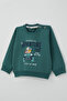 Baby Boy Tracksuit Set Adventurous Driver Animals Printed 6 Months - 2 Years, Petrol Green - 6