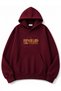 Spread Text Printed Oversize Sweatshirt with Kangaroo Pockets
