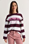 Women's Oversize Striped New York Printed Sweatshirt Mb9575 60286590 - 2