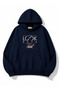 Look Text Printed Oversize Sweatshirt with Kangaroo Pocket