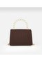 Women's Hand and Shoulder Bag with Thin Handle, Chain Strap and Lock Cover - 4