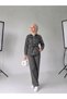 Women's Belted Denim Jacket and Trousers Two-Piece Set - 2