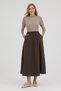 Comfortable Cut Skirt with Elastic Waist and Pockets - 2