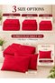 Bedsheet Set, Crimson Red Pinstripe Pattern, 100% Cotton - 2