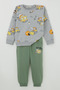 Boy's Tracksuit Set Little Operator Hardworking Work Machines 1-4 Years Old, Gray Melange