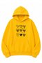 Hearts Printed Oversize Sweatshirt with Kangaroo Pocket