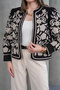 Women's Black Floral Embroidered Bohemian Jacket Qs705 - 4