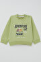 Baby Boy Tracksuit Set Adventurous Driver Animals Printed 6 Months - 2 Years, Pistachio Green - 2