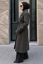 Torba Pocketed Shoulder Pad Detailed Cashmere Coat Tsd260314 Anthracite - 3