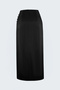 Button Detailed Satin Skirt - Black - 5