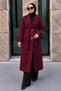 Torba Pocketed Shoulder Pad Detailed Cashmere Coat Tsd260314 Claret Red
