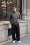 Kayes Corduroy Stand Collar Zippered Regular Fit Men's Knitwear Cardigan - 2