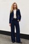 Velvet Trousers - Navy Blue - 2
