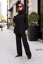 Knitted Sweater Set with Scarf Black Hm2960 - 2
