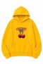 Cherry Printed Oversize Sweatshirt with Kangaroo Pocket