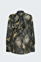 Patterned Scarf Shirt - Black - 2