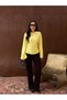 Women's Yellow Spanish Sleeve Seersucker Textured Blouse Frv0236 - 3