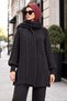 Knitted Sweater Set with Scarf Black Hm2960 - 3