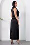 Crew Neck Slit Front Flowy Dress Grs4126 - 6