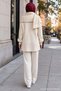 Knitted Sweater Set Cream Color Hm2960 - 3