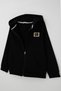 Boy's Hooded Cardigan with Arma Detail and Zipper, Ages 10-14, Black - 3
