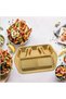طبق مقسم من الفولاذ المقاوم للصدأ بأربعة أقسام - صينية مستطيلة للتحكم في الحصص الغذائية، مناسبة لتحضير الوجبات والتخييم - 3