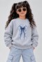 Crew Neck Sweatshirt for Girls, Printed 3-Yarn Threaded Winter Sweatshirt