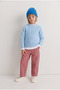 Baby Blue Knitted Model Modern Crew Neck Unisex Baby Kids Knitwear Sweater 20268002