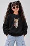 Crew Neck Sweatshirt for Girls, Printed 3-Yarn Threaded Winter Sweatshirt