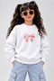Crew Neck Sweatshirt for Girls, Printed 3-Yarn Threaded Winter Sweatshirt